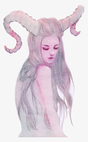 Drawing Art Illustration - Horned Girl Art