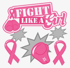 Fight Like A Girl Svg Cancer Awareness Scrapbook Files - Pink Boxing Gloves Fight Like A Girl