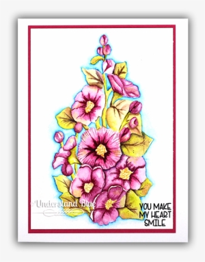 Hollyhock No-line Watercolor By Understand Blue - Floral Design