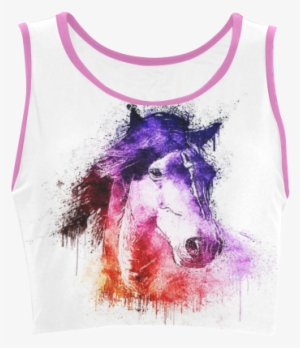 Watercolor Horse Women's Crop Top - Watercolor Horse Pillow Case