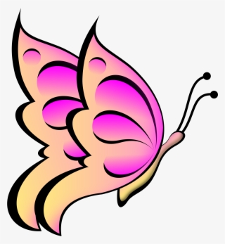 Purple And Peach Butterfly Svg Clip Arts 552 X 599