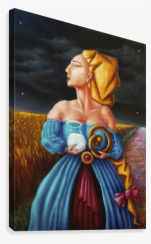 Woman With Milk And Bread Canvas Print - Painting