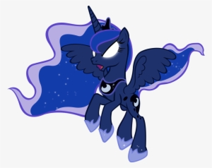 Fanmade Luna Taking Flight With Glowing Eyes - My Little Pony Luna Angry