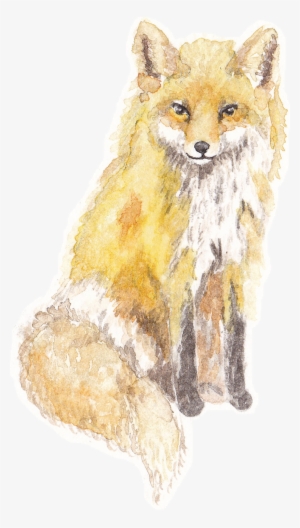 Handpainted Watercolour Logo For A Small Flower Farm - Red Fox