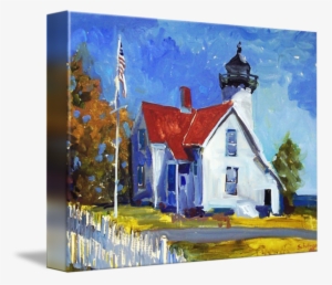 Vineyard Drawing Watercolor Clipart Royalty Free - Gallery-wrapped Canvas Art Print 15 X 11 Entitled Lighthouse