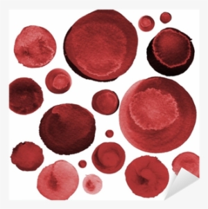 Set Of Watercolor Burgundy, Redwood, Dark Red Circles - Watercolor Painting