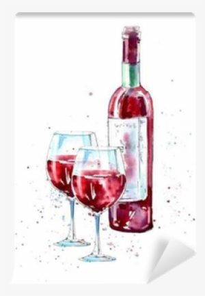 Bottle Of Red Wine And Glasses - Red Wine