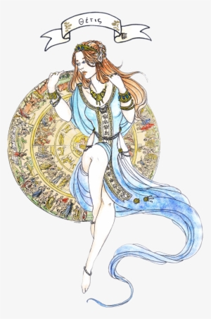 Thetis With Achilles' Shield, Watercolor By Nenril-tf, - Thetis