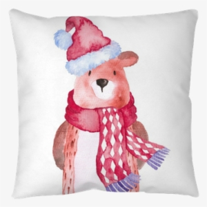 Bear Christmas Animals Winter Watercolor Hand-painted - Christmas Animals Watercolor