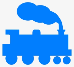Blue Train Silhouette Clip Art - Tan Train Clip Art