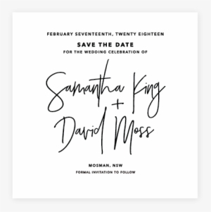 Love Note Save The Date Card Black - Wedding Invitation