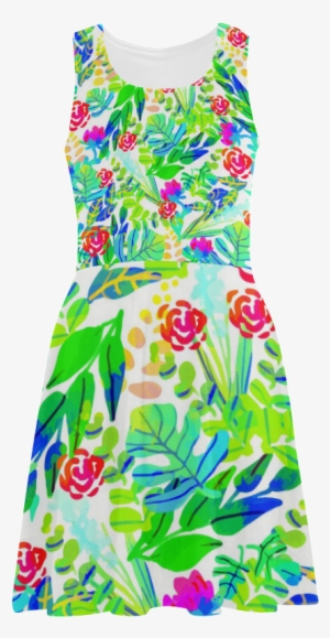 Cute Tropical Watercolor Flowers Atalanta Sundress