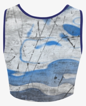 Watercolor Graffiti Women's Crop Top - Wood