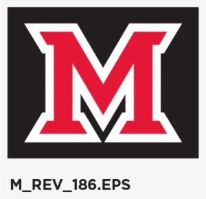 Red Beveled-m With A White Border On A Black Background - Red And Black M