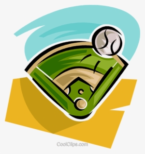 Parque De Béisbol Y La Pelota Libres De Derechos Ilustraciones - Baseball Diamond Clip Art
