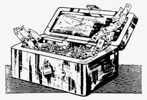 Box Drawing Treasure - Black And White Pile Of Treasure