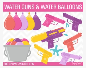 Jpg Free Download Bucket Encode Clipart To Base Clip - Water Guns And Water Balloons