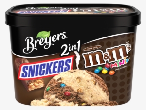 A 48 Ounce Tub Of Breyers Snickers® & M&m's® 2in1 Front - Breyers 2 N 1