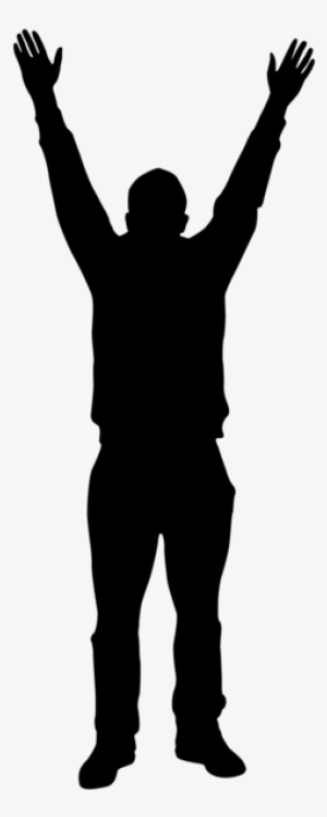 0, - Man With Hands Up Silhouette