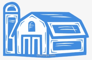 Farm/barn Royalty Free Vector Clip Art Illustration - Blue Barn Clip Art