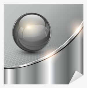Metallic Background With Glass Sphere Sticker • Pixers® - Illustration
