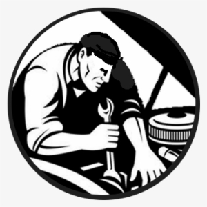 Car Repair - Mechanic Working On Car Logo