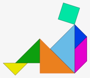 Tangram Person Sitting On Ground - Танграм Человек