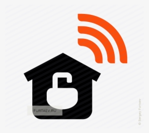 Vector Icon Of Wireless Signal Going From House With - Wi-fi