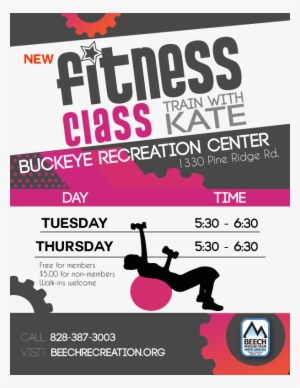 New Fitness Class Buckeye Recreation Center - Flyer For Fitness Classes
