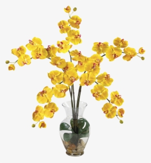 Classical Flower Vase Png Clipart - Nearly Natural Liquid Illusion Phalaenopsis Silk Orchid
