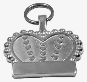 Medium Crown & Heart Tag Sterling Silver - Dog