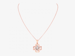 Floral Heart Gold And Diamond Necklace - Necklace
