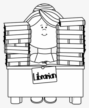 Black And White Librarian - Outline Of A Librarian