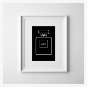 Chanel Art, Black And White Chanel Bottle, Fashion - Chanel