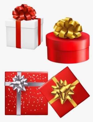Cajitas De Regalo Con Moños Y Sin Fondo Blanco - Regalos Sin Fondo Png