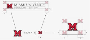 Illustration Of Size And Space Requirement Text - College Flags And Banners Co. Miami Redhawks State