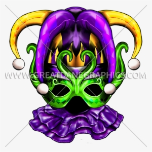 Mardi Gras Jester Mask - Amscan Green, Purple And Gold Plastic Mardi Gras Jester