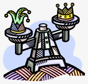 Crown And Jester Hat On A Scale Royalty Free Vector - King's Jackal Als Ebook Von Richard Harding-davis