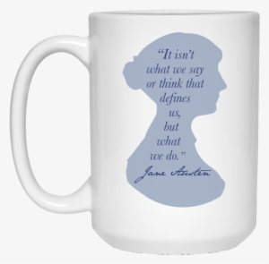 Coffee Mug With Jane Austen Silhouette And Quote - Love Paris Eiffel Tower France Flag Tourist T Shirt