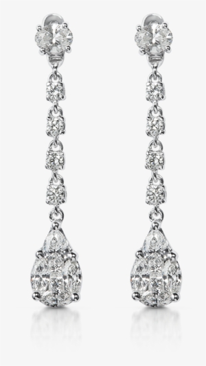 Earrings Removeable Stud & Pear Shape Illusion Diamond - Diamond Earrings Drop Round