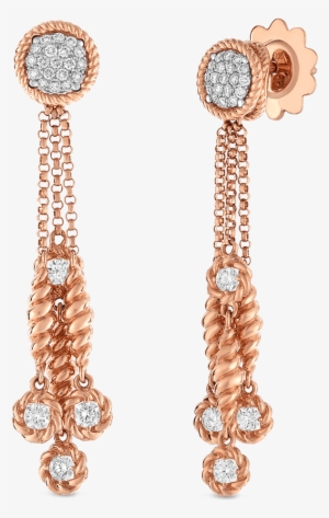 Roberto Coin 18k Rose Gold 18k White Gold - Diamond Tassel Earrings