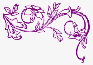 Purple Floral-boarder Motif Clipart Png For Web
