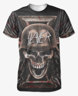 Wehrmacht Scream Tee - Slayer Patch Wehrmacht Skull Band Logo Cut Out Official