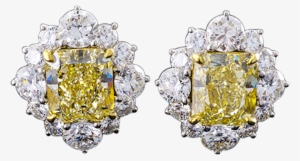 Fancy Light Yellow Diamond Earrings, - Diamond