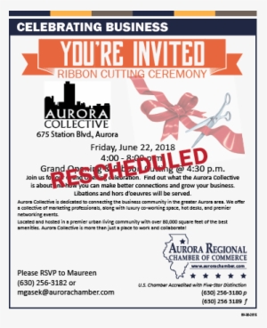Rescheduled Ribbon Cutting & Grand Opening - Aurora