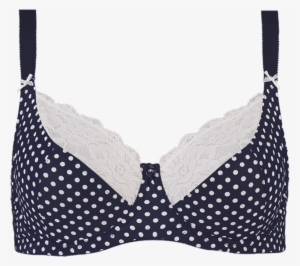 Affordable Enhanced Support Spot Navy White Set Bra - Bra