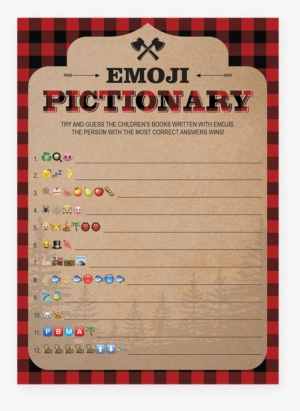 Lumberjack Shower Emoji Pictionary Printable By Littlesizzle - Calligraphy