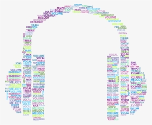 Music Headphones Word Cloud No Background Icons Png