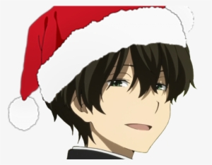 Santa Hat Clipart Anime Guy Christmas - Anime Santa Hat Png