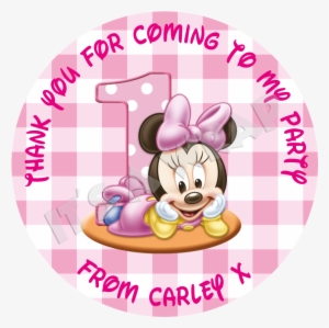 Baby Minnie Sweet Cone Stickers - Minnie's First Birthday Molded Candle